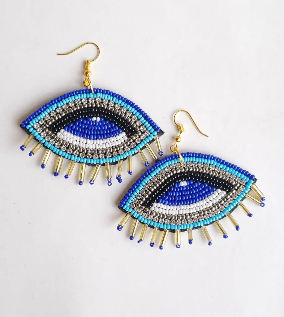 Evil Eye Beaded Earrings