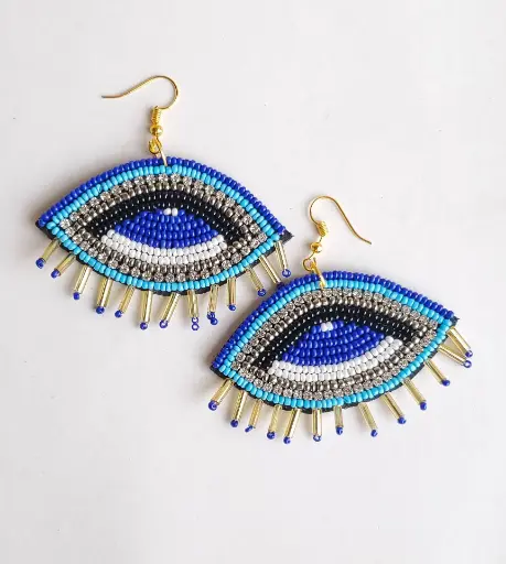Evil Eye Beaded Earrings