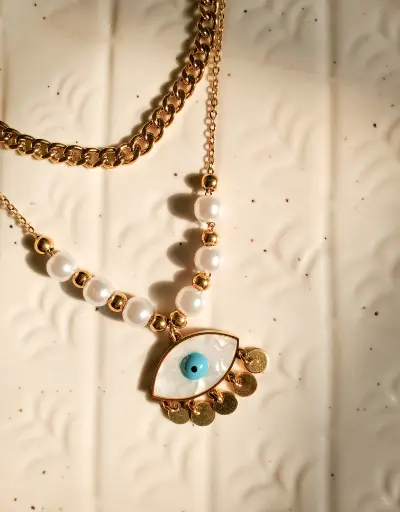 Multi Charm Evil Eye Necklace